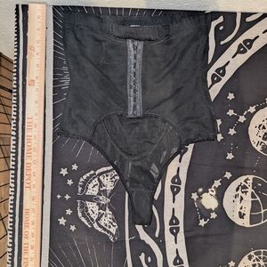 Elegant Black Corset-Style Bodysuit